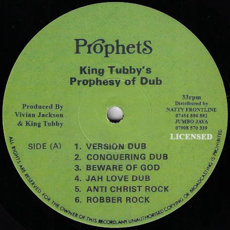 Yabby You – King Tubby's Prophesy Of Dub (Black Vinyl Reissue)