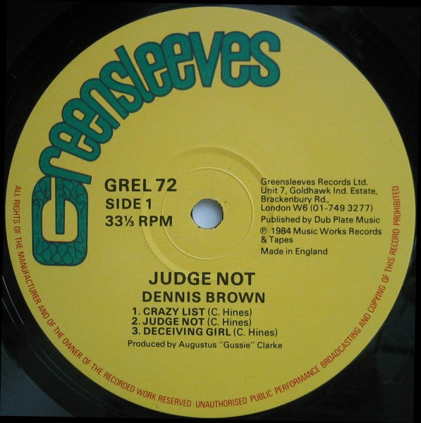 Dennis Brown  – Judge Not