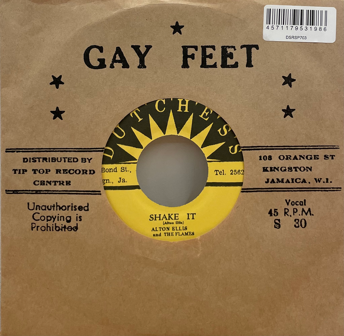 Alton Ellis And The Flames / Tommy McCook - Shake It / 1-2-3 Kick
