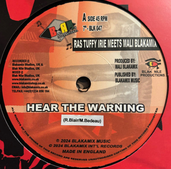 Ras Tuffy Irie meets Mali Blakamix ‎– Hear The Warning