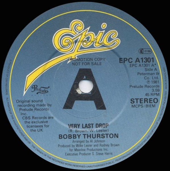 Bobby Thurston ‎– Very Last Drop